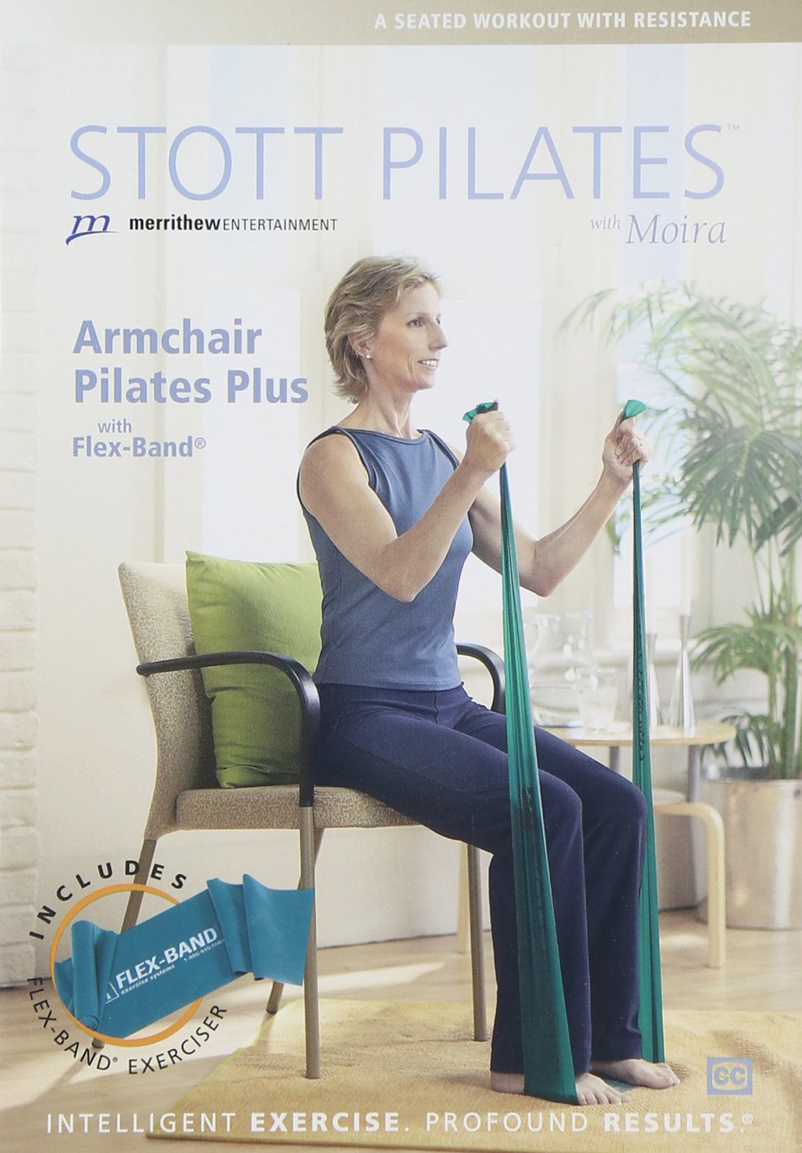 STOTT PILATES: Armchair Pilates Plus with Regular-Strength (green) Flex-Band included [Sports]