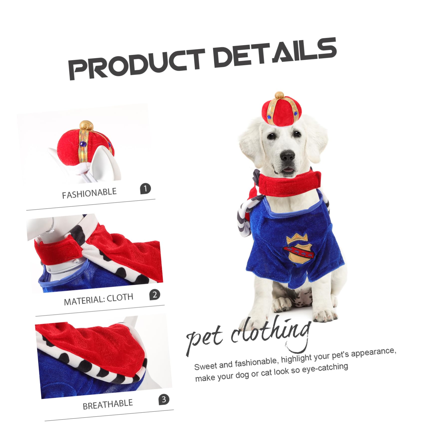 Sosoport 2sets Costumi Per Cani Con Mantello e Cappello Abbigliamento Per Animali Domestici Comodo e Leggero Adatto Per Festività e Foto