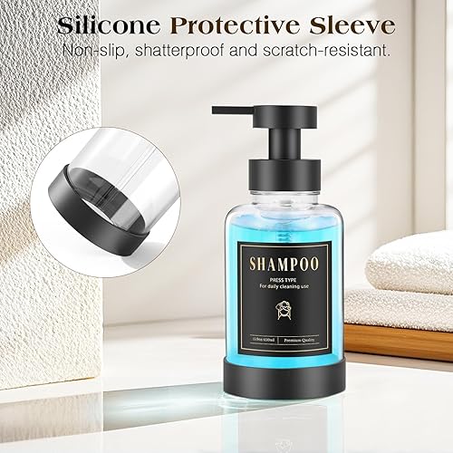 Miniatura 5 de Luxspire Dispensador de jabón espumoso, dispensador de jabón con bomba de espuma de vidrio, dispensador de jabón de manos antideslizante con 5