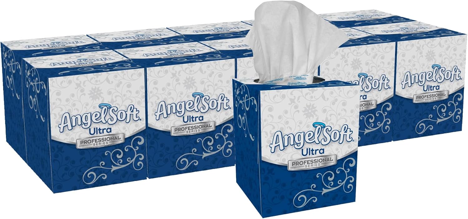 Georgia-Pacific Angel Soft Ultra Professional Series Premium 2-Ply Facial Tissue (4636014), 96 Sheets Per Box, 10 Tissue Cube Boxes Per Case