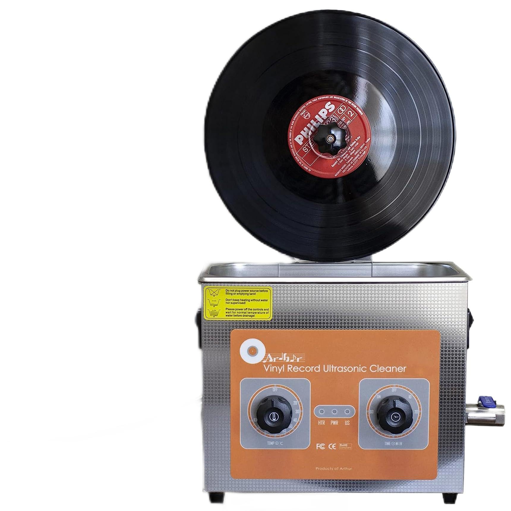 Pulitore a ultrasuoni per Dischi in Vinile, Macchina per la Pulizia a ultrasuoni per Dischi in Vinile da 4 Litri con Timer da 1 a 60 Minuti e Riscaldamento, Macchina per la Pulizia e Il Lava