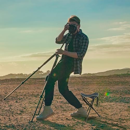 Miniatura 9 de REDCAMP Paquete de 2 taburetes plegables de camping para adultos, resistentes, ligeros, portátiles, sillas de trípode, asientos para pesca, caza,