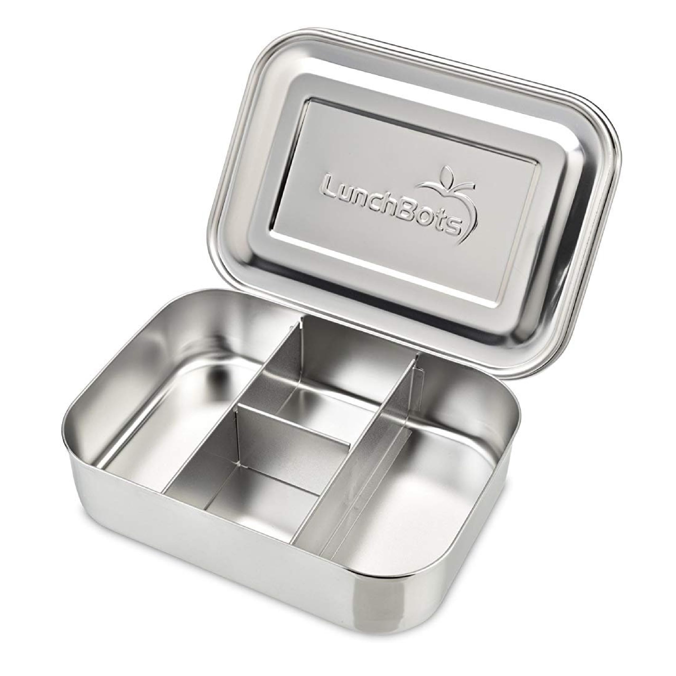 LunchBots Extra Small Protein Snack Box - Extra Small Stainless Steel Food Box with Single Portion Sections - Great for 1-2oz of Nuts, Meat, Cheese and Finger Food - Eco-Friendly, Dishwasher Safe