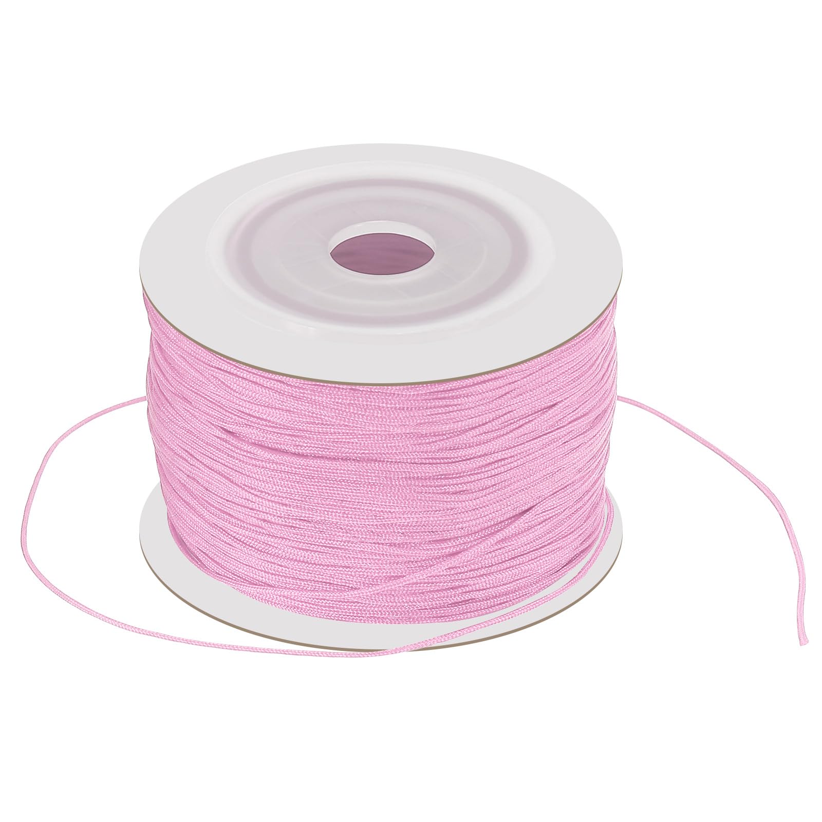 PATIKIL 1mm x 142 Yard Nylon Satin Cord, Nylon Beading String Knotting Cord Chain Braided Rope for Bracelets Jewelry Trim Chinese Knot, Pink