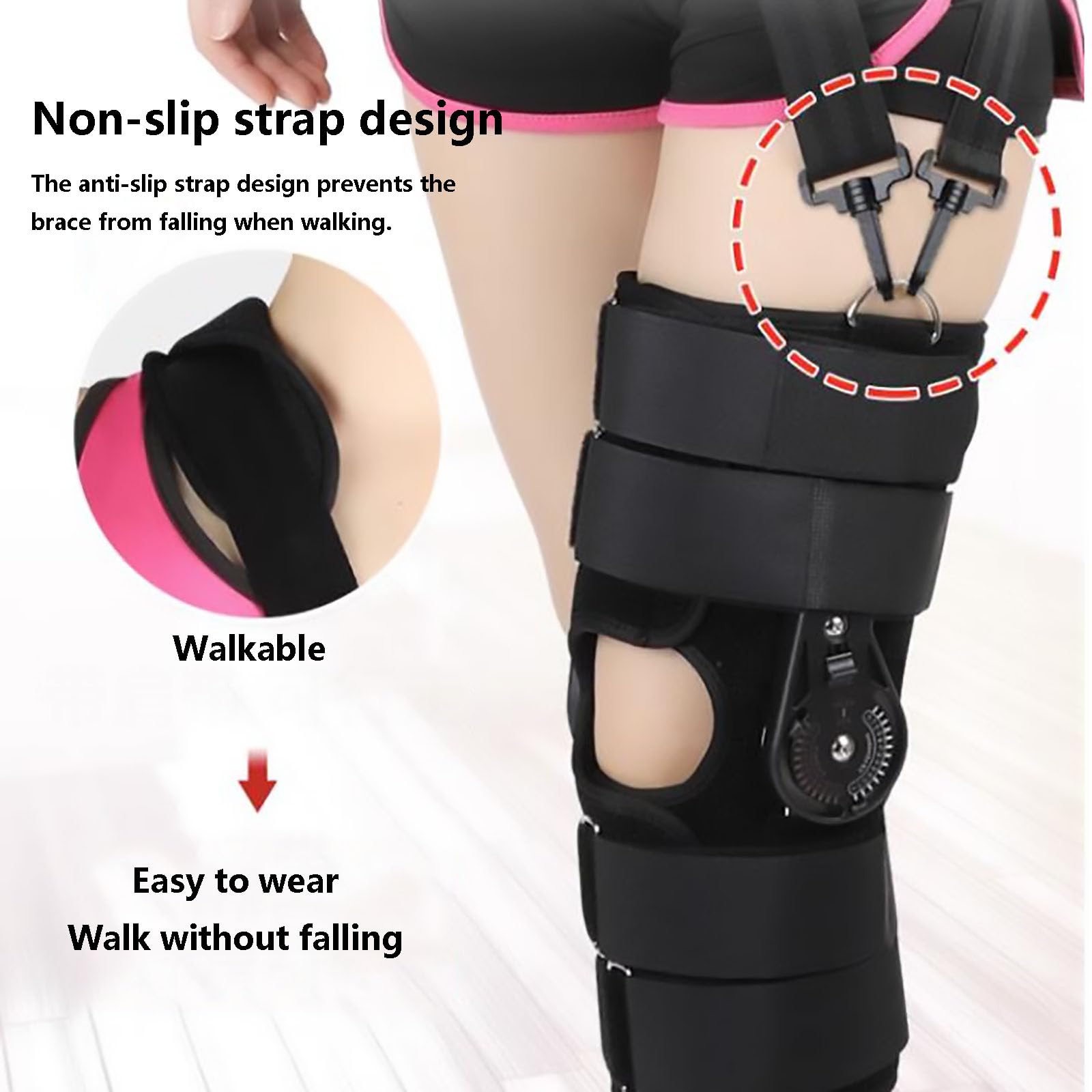 HAILM Rodillera Bisagras con Diales Bloqueo y Estabilizadores Laterales, 0°-120° Fija y Ajustable, Rodilleras para Dolor Rodilla, Artritis, ACL, PCL, MCL, Desgarro Menisco,S