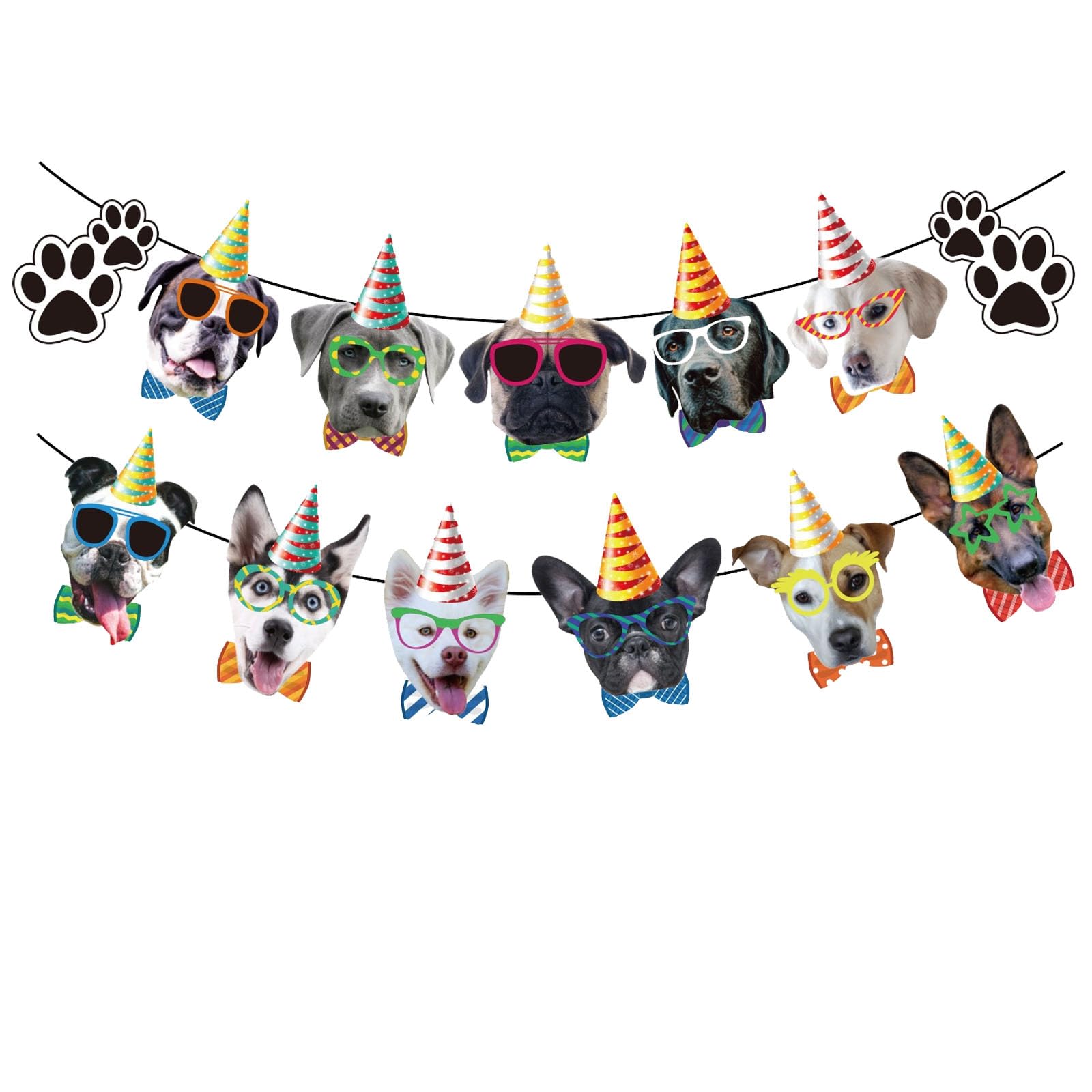 GOTPASS Dog Faces Claws Banner Dog Themed Banner Puppy Themed Birthday Party Supplies Dog Birthday Baby Shower Party Decorations