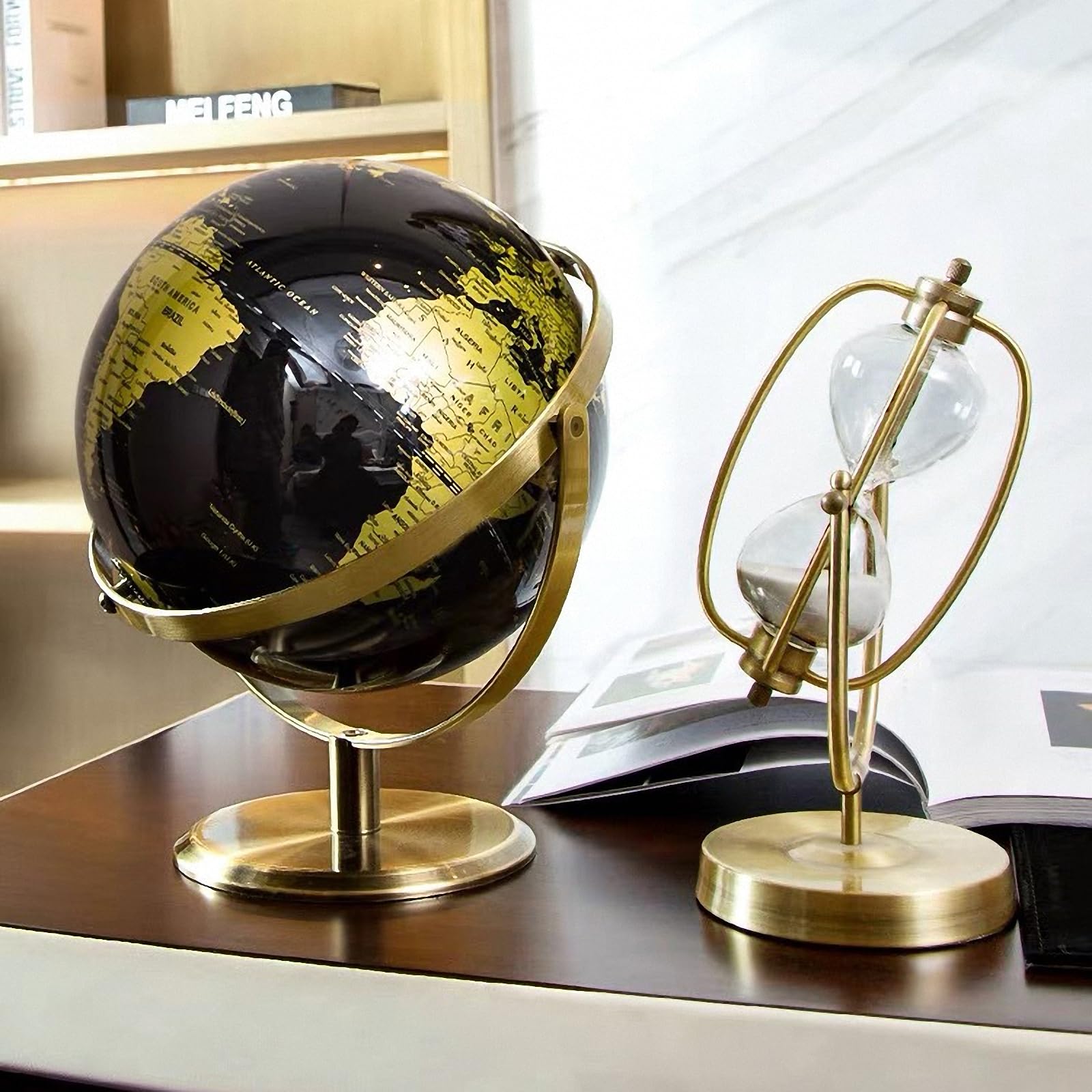 Ornamenti Moderni per mappamondo scrivania, mappamondo Stampato ad Alta Definizione ruotabile a 720°, Decorazione per Arredamento della casa, Soggiorno, Studio per Ufficio
