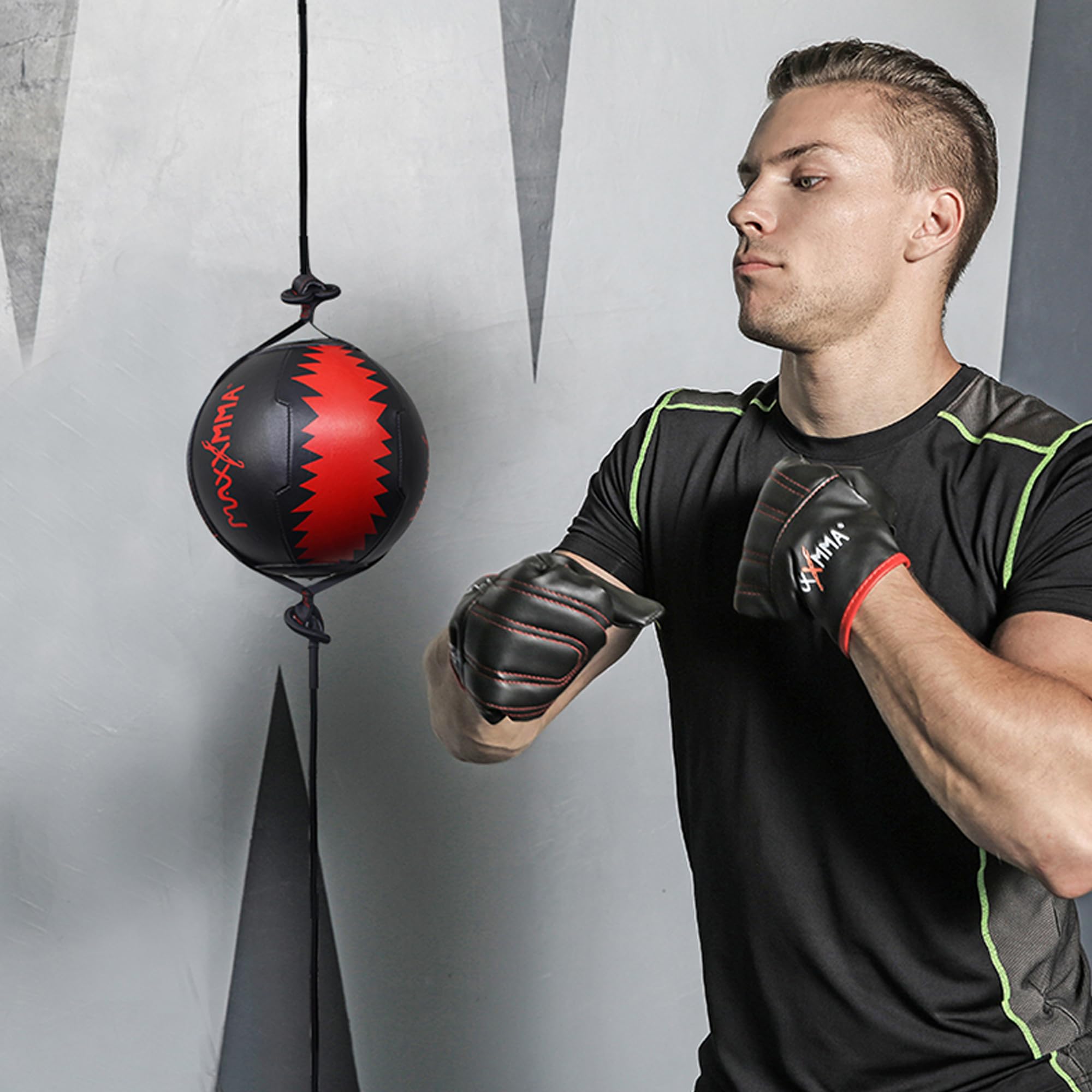 MaxxMMA Speed Ball Doppelende,Boxspeed Ball,Boxing Speed Ball,Dodge Reflexball Boxball Boxing Ball mit Pumpe,Kordel