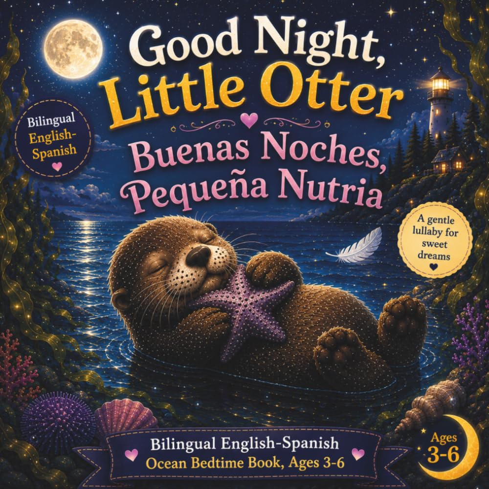 Good Night, Little Otter / Buenas Noches, Pequeña Nutria: Bilingual English-Spanish Ocean Bedtime Book, Ages 3-6: 7 (Goodnight, Little Spark Series)