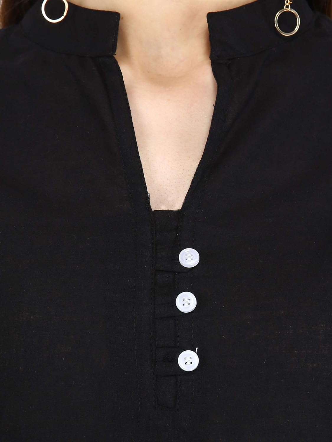 Ramkudi Indian Women's Plain Cotton Kurti Top - Image 2