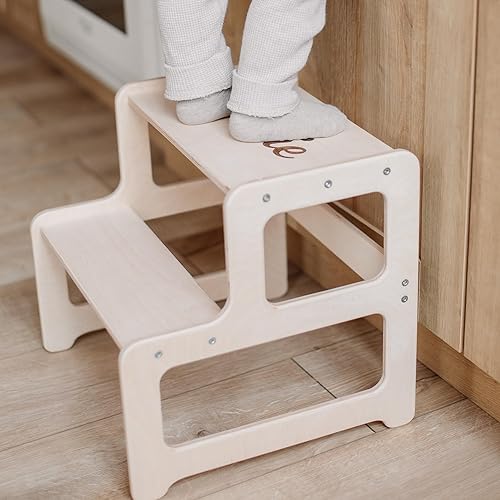 Miniatura 9 de Torre de cocina, torre para niños pequeños, torre de cocina Montessori, taburete de cocina, muebles Montessori, torre de actividades (madera