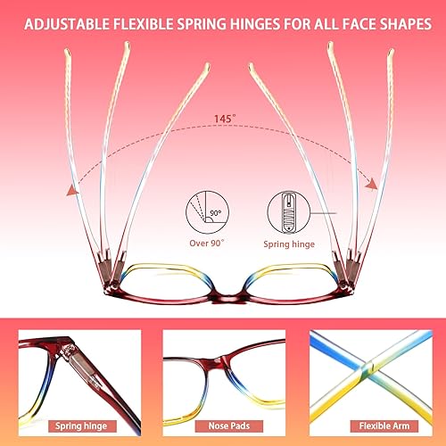 Miniatura 3 de JOSCHOO Reading Glasses 5 Pairs Ladies Fashion Spring Hinge Computer Readers for Women