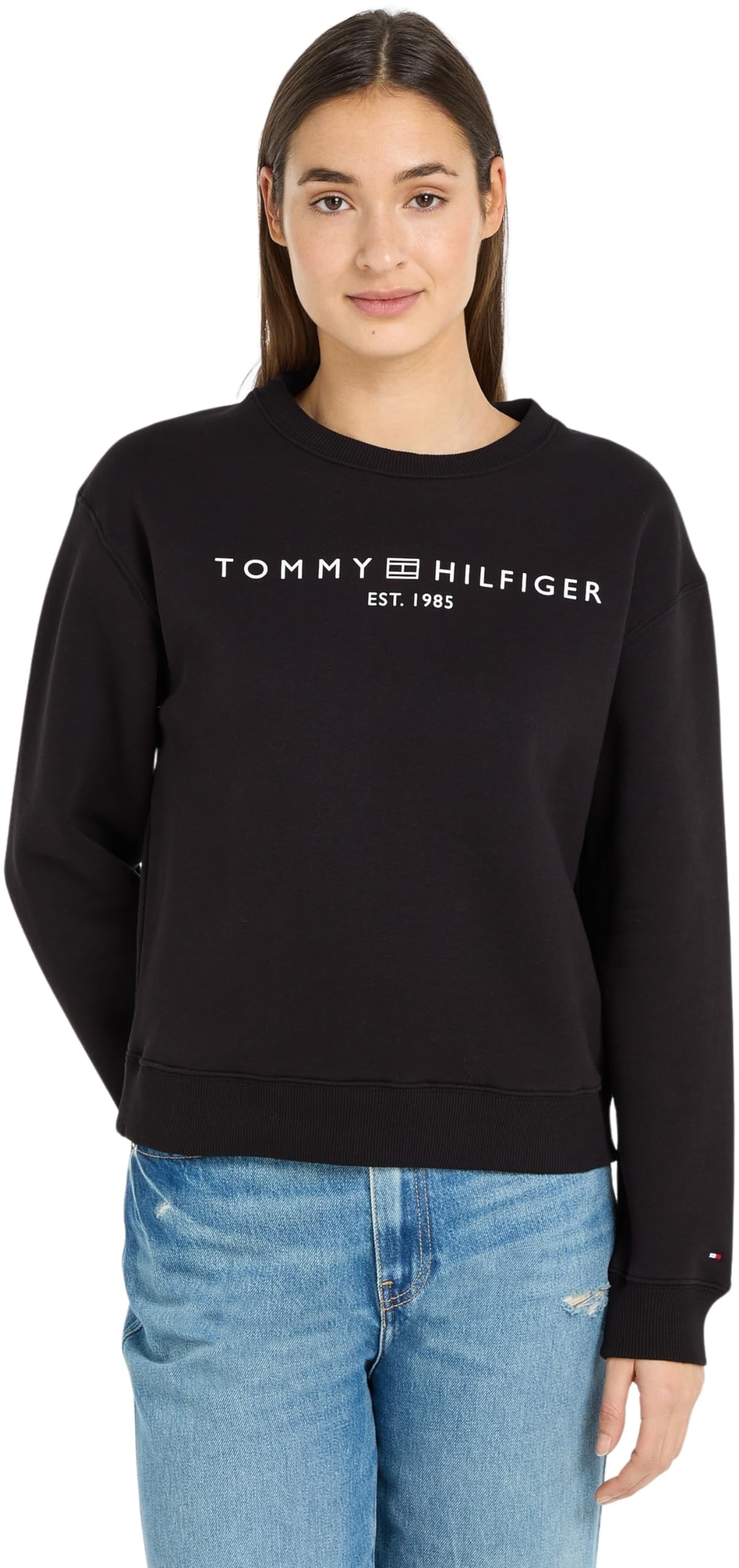 Tommy Hilfiger Women's Sweatshirt without Hood, Black (Black), 3XL