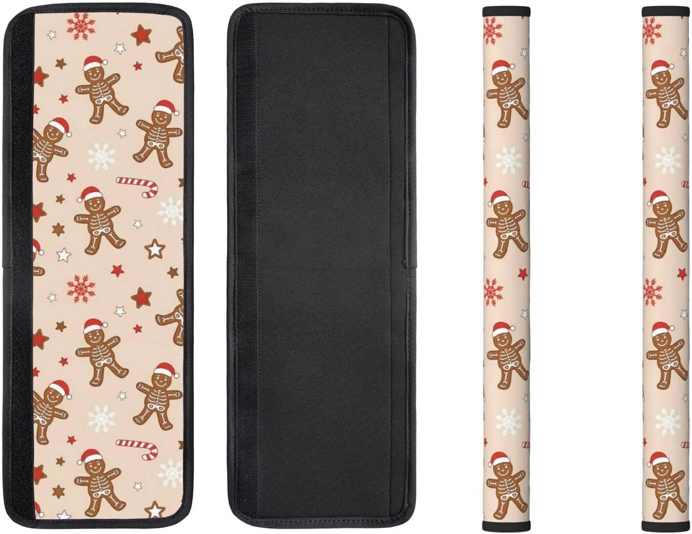 Christmas Refrigerator Handle Covers Santa Hat Bows Holly Berry Snowflake Fridge Handle Covers Set of 2 Refrigerator Door Handle Covers for Kitchen Decor Door Handle Covers for Oven Dishwasher