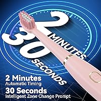 Vista 7 de 7AM2M Sonic Electric Toothbrush for Adults and Kids- High Power Rechargeable Toothbrushes with 8 Brush Heads,5 Adjustable Modes, Built-in 2-Minute