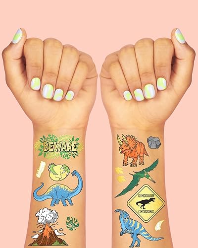 Miniatura 3 de xo Fetti Tatuajes temporales de dinosaurios para niños 40 estilos suministros de fiesta de cumpleaños recuerdos de fiesta de dinosaurios