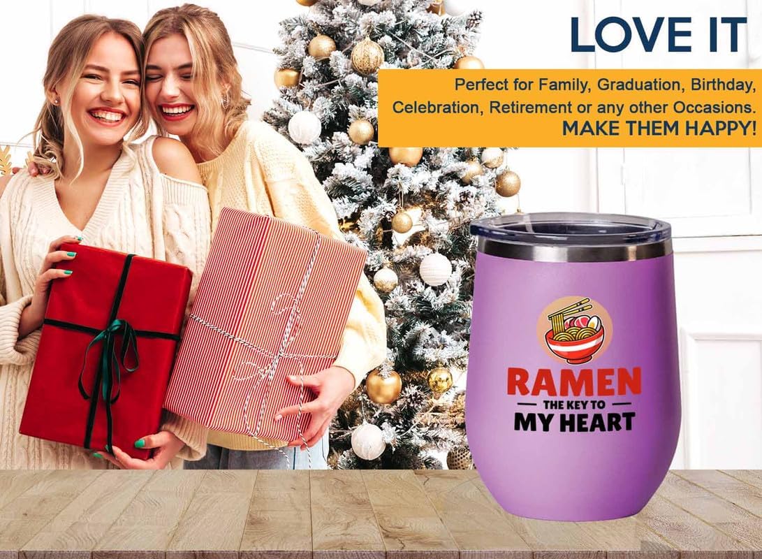 Ramen Lover Pink Edition Wine Tumbler 12oz - The key to - Food Lovers chicken pumpkin vegan pantry spicy noodles image 5