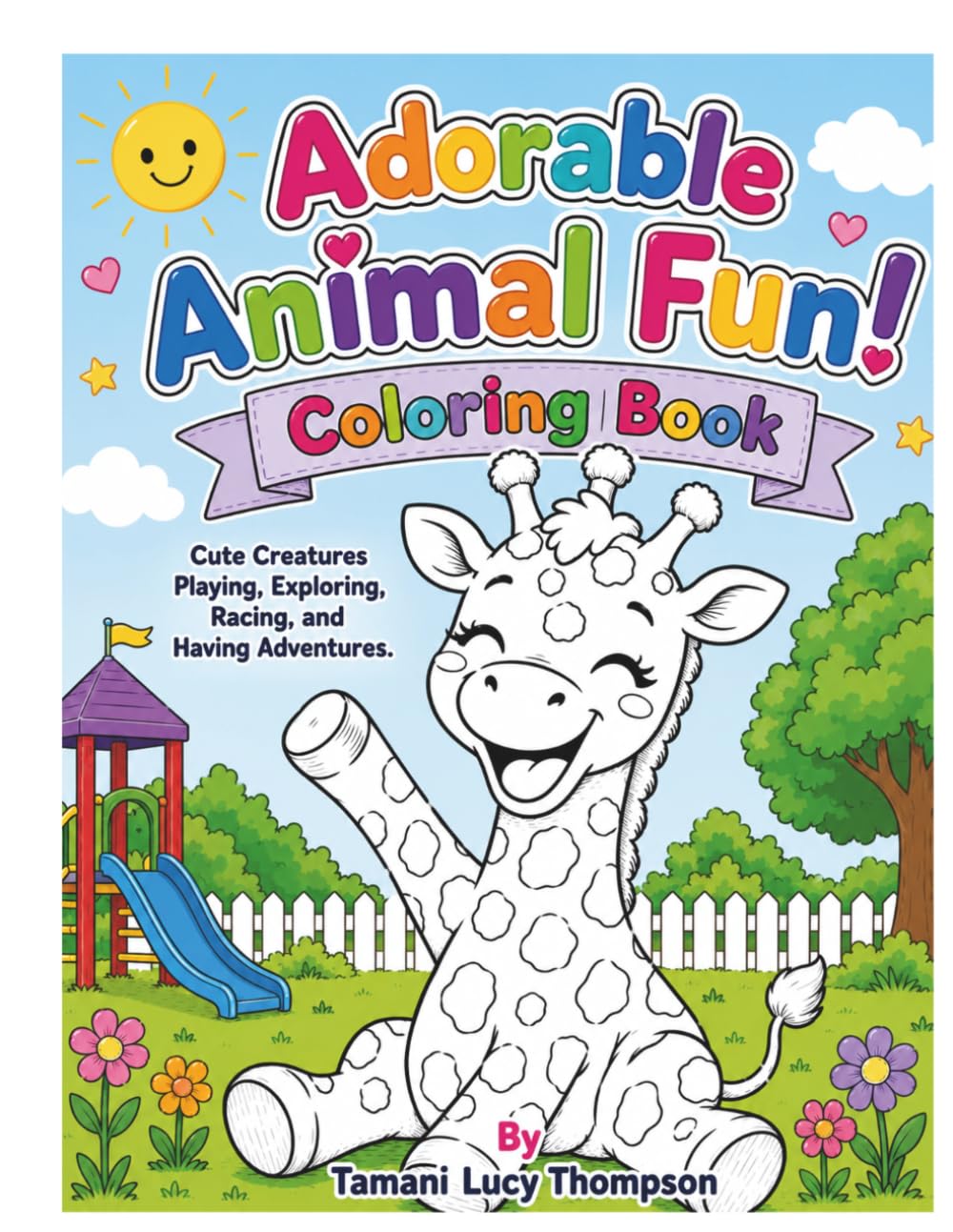 Adorable Animal Fun! Coloring Book: Cute Creatures Playing, Exploring, Racing, and Having Adventures