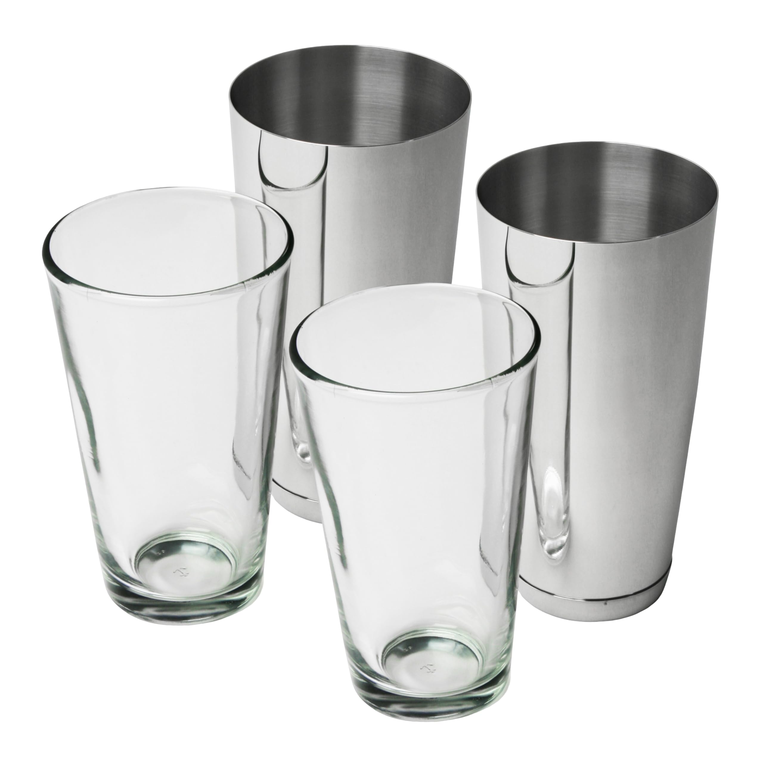 bar@drinkstuff Boston Cocktail Shaker Set (Set of 2) - Professional Quality Stainless Steel & Glass Cocktail Mixer - 800ml Tin & 450ml Glass - As Used in Bars, Pubs & Restaurants - UK Barware Brand
