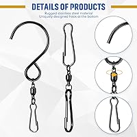 Vista 3 de Jetec 20 ganchos giratorios giratorios de viento de 360 grados, doble hilado, suministros de campanilla, ganchos giratorios para colgar con caja