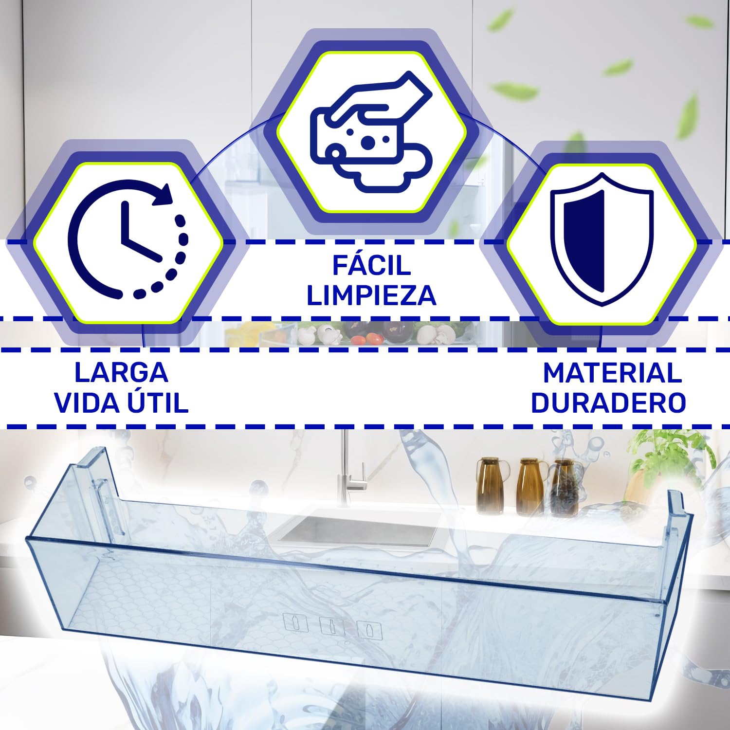 Estante Puerta Frigorifico 430x115x90 mm con Código Original 4640560100 4666010100 para Beko - Garantía de 10 Años - MONTERAL