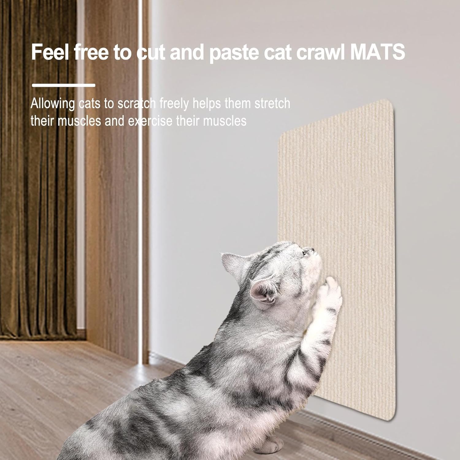 review Cat Scratch Board, Cat Scratcher Wall Board, Trimmable Cat Scratch Pad, Wall-Mounted Scratcher, Self-Adhesive Scratcher, Indoor Cats Scratch Board, Wall-Mounted Scratchs Boards for Cats