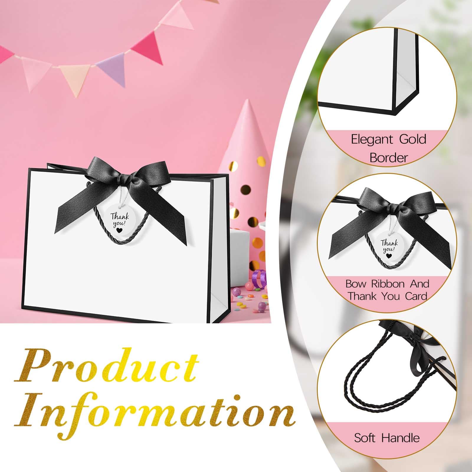 Outus Lot De 24 Sacs à Dragées En Papier Avec Poignées Pour Cadeaux De Fête D'anniversaire, Papillons Violets Et Bleus