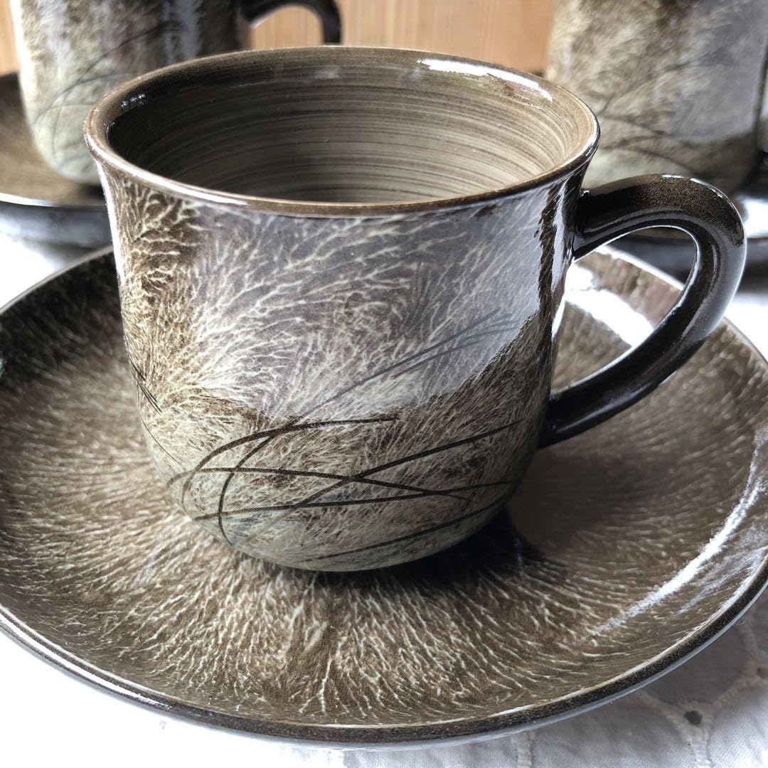 珈琲碗皿カップ&ソーサー 5つセット十三代臥牛窯