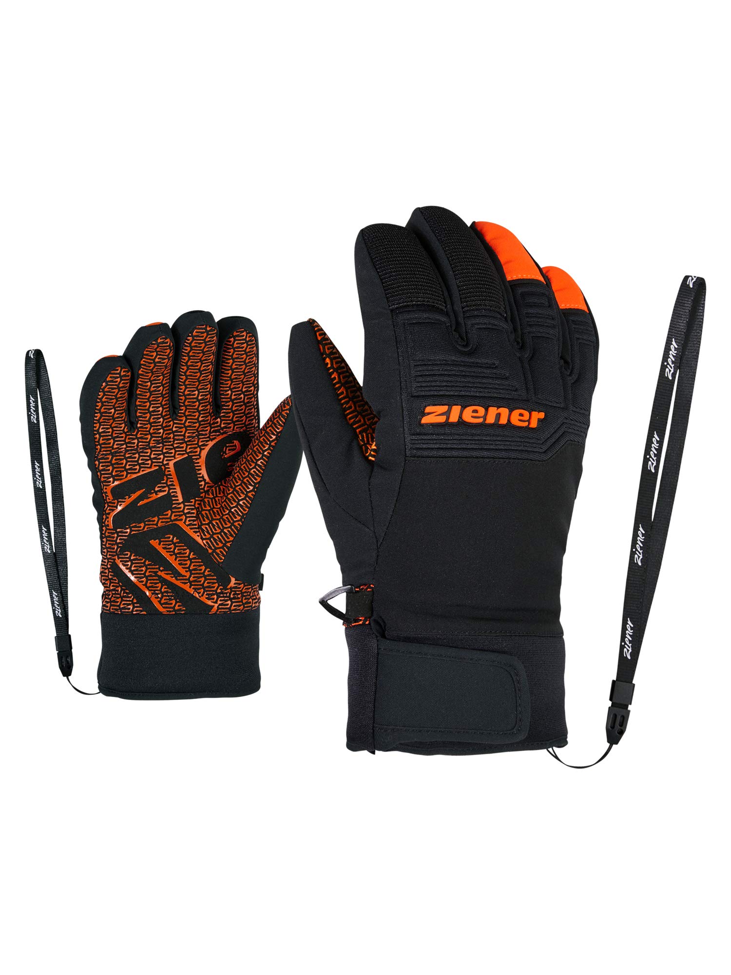 Ziener Primaloft LANUS AS Children's Ski Gloves/Winter Sports Waterproof Breathable Trendy Bright Orange 3.5