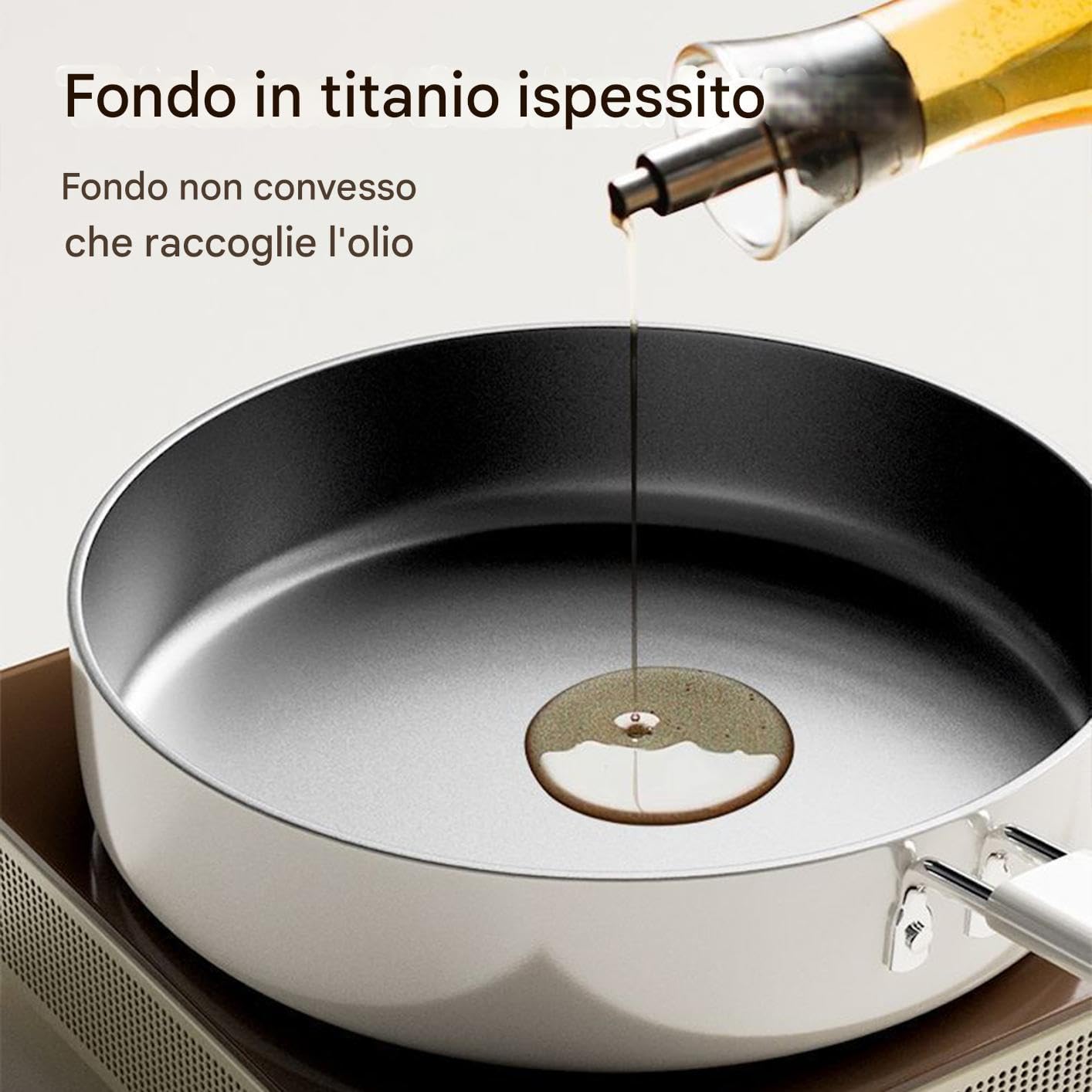 Non-Stick-Pfannen mit Deckel – Edelstahlpfannen nicht Stick | Pfanne zur Keramikbeschichtung von Titan-Kochtöpfen | Pfanne zum Kochen für Induktion | Kochutensilien | Keramikbeschichtetes Kochgeschirr Induktionsgeeignet Für Elektroherd Induktion Küchenzub