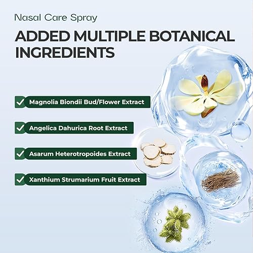 Miniatura 5 de Spray de cuidado nasal, solución salina y botánicos para aliviar la congestión y la sequedad, niebla suave, 1.01 onzas líquidas