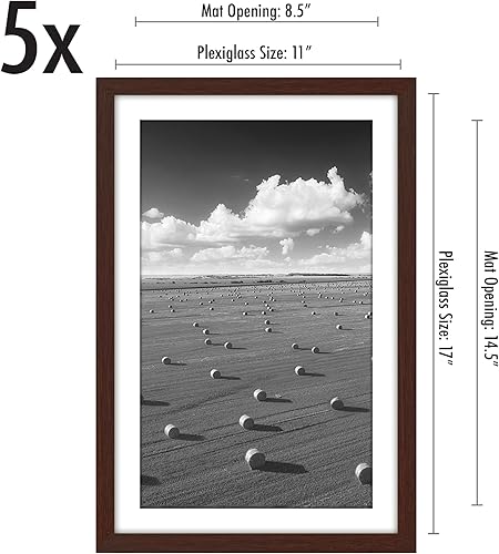 Vista 596 de Americanflat Portarretratos de 5 x 6 pulgadas con plexiglás pulido, juego de 5 portarretratos de 2 x 3 pulgadas con paspartú o para fotos de 5 x 6