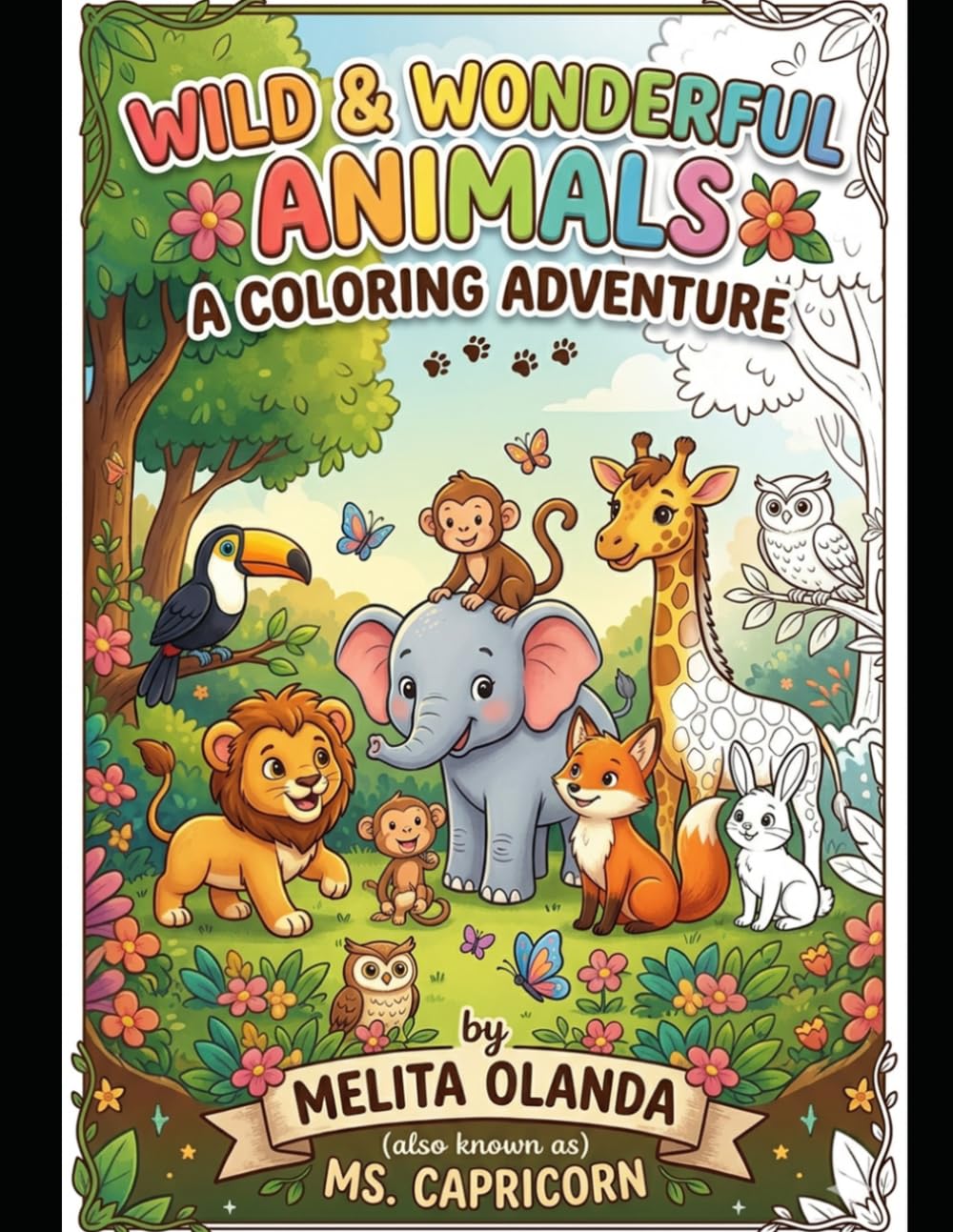 Wild & Wonderful Animals: a Coloring adventure