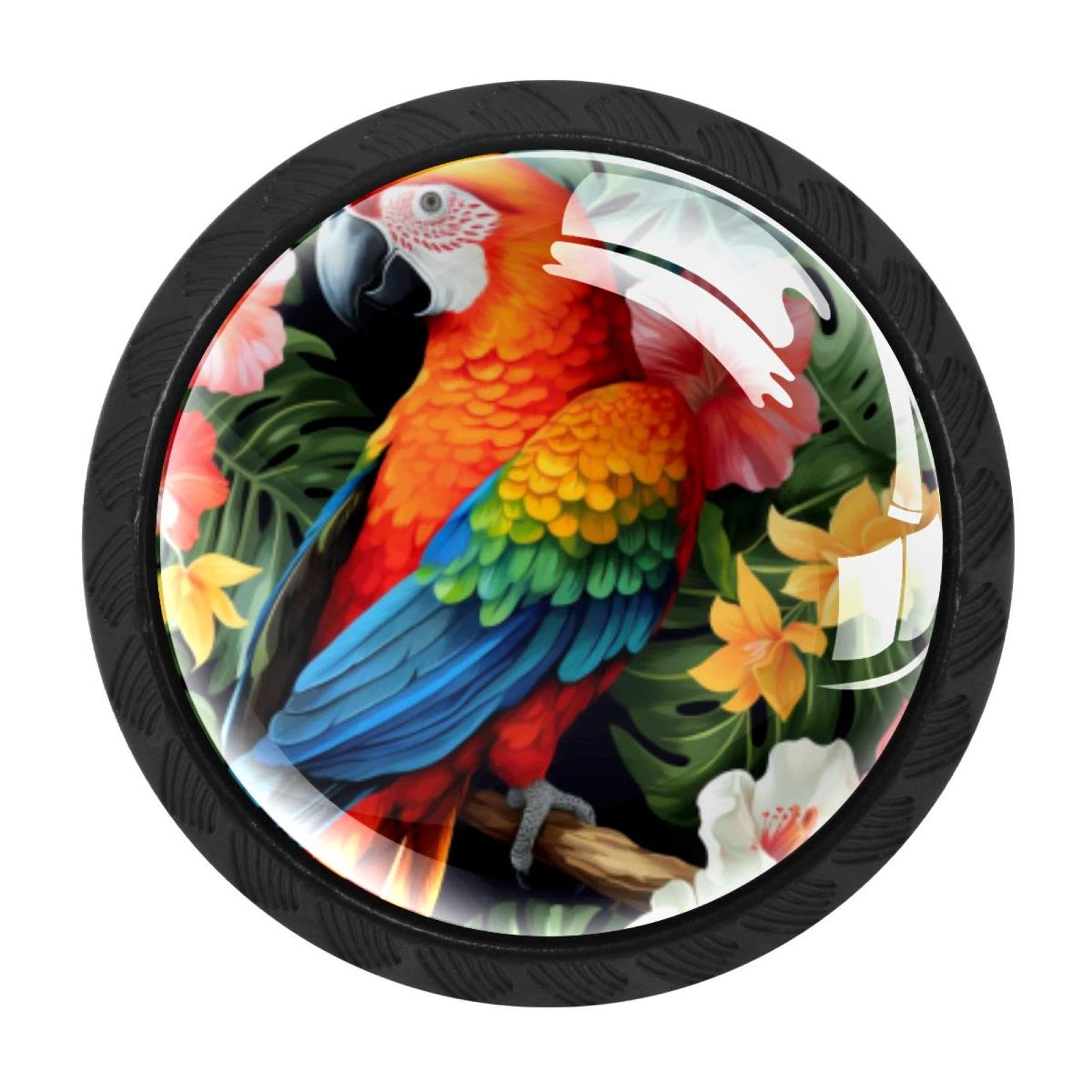 CHENZZZZ 4 pcs Parrot Cabinet Knobs Crystal Drawer Pulls for Kitchen, Bathroom Cabinet, Dresser and Cupboard