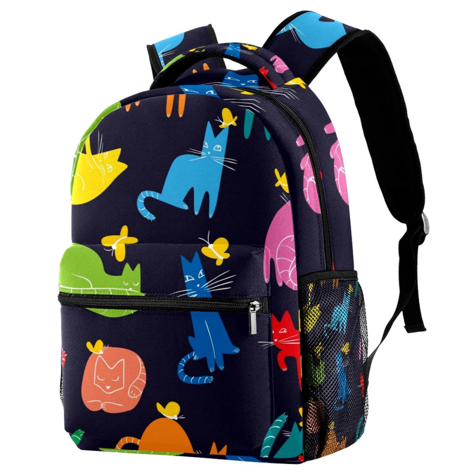 Sac à dos chat pour école et voyage multicolore décontracté 40cm - 7