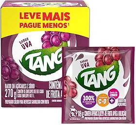Refresco Em Pó Tang Uva Caixa Com 15 Unidades De 18g