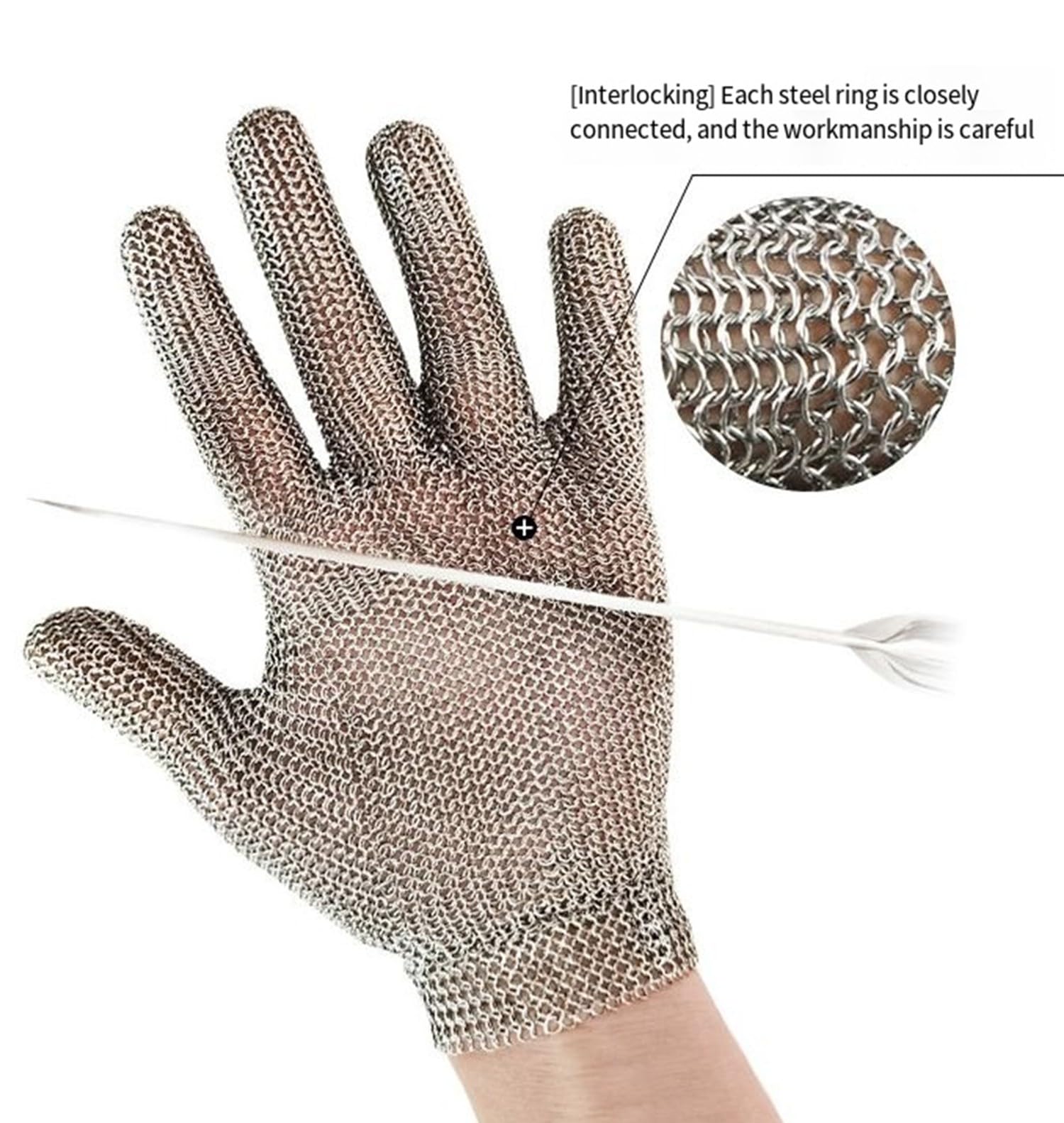 Guantes De Acero Inoxidable De Malla Prueba De Corte Resistente A Las Puñaladas, Guantes Anticorte, Guantes Barbacoa Guantes De Seguridad para Cortar El Trabajo De Corte