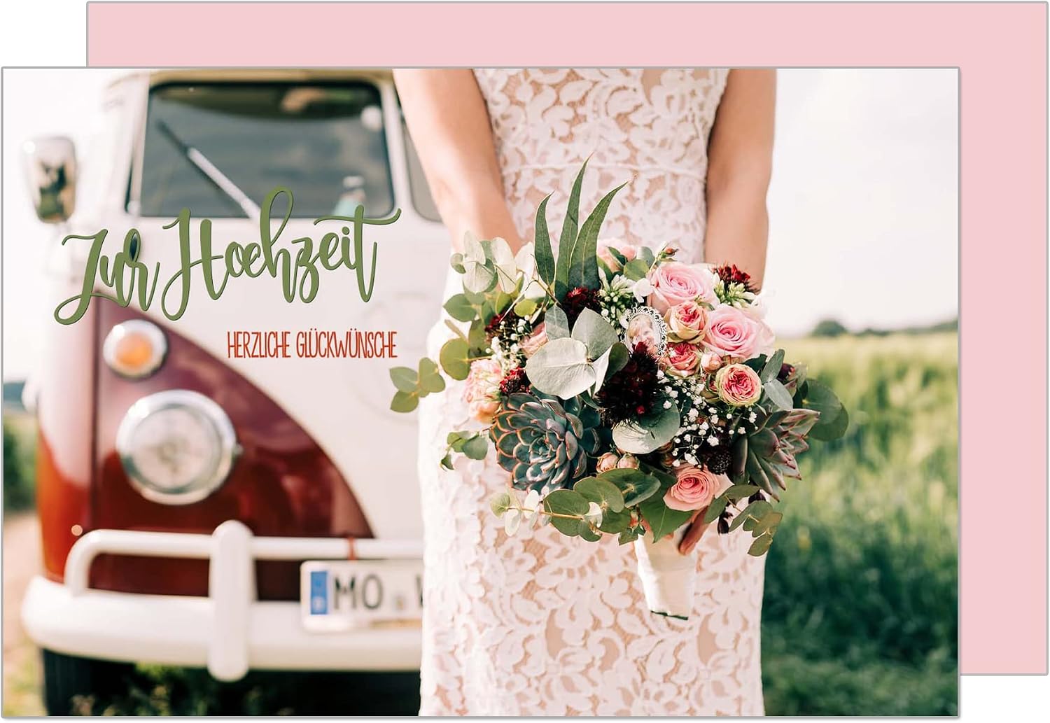 Edition Seidel Just Married - Biglietto di auguri per matrimonio con stampa dorata in rilievo, con busta (H423 SW022