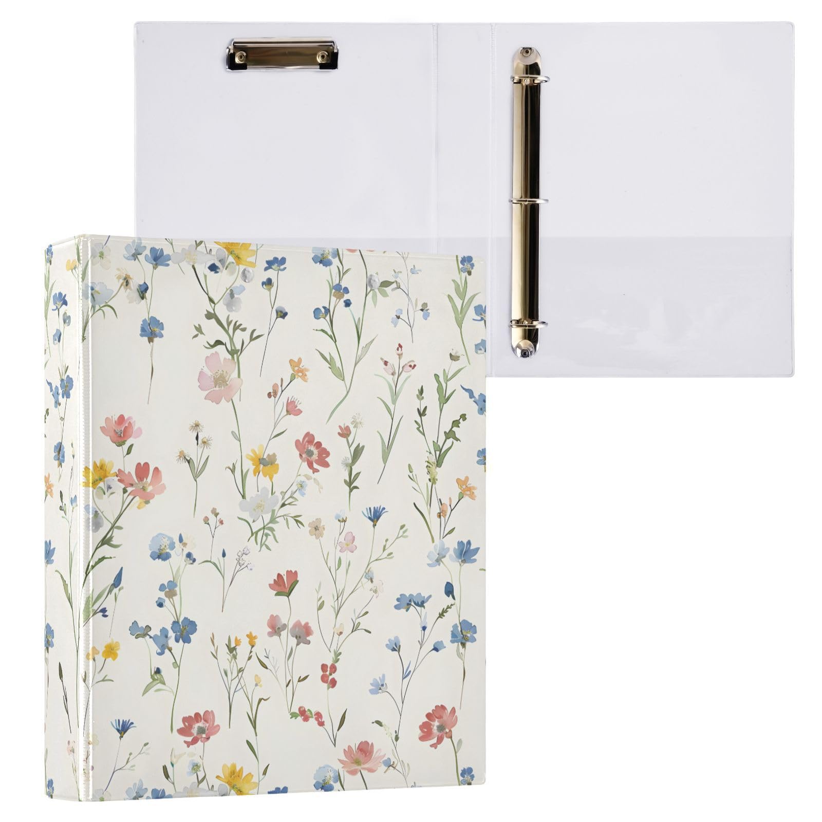 BOENLE 3 Ring Binder,1.5" Round Rings Dainty Little Flowers Holds 200 Sheets,Versatile Binders for Office Use,1 Pack