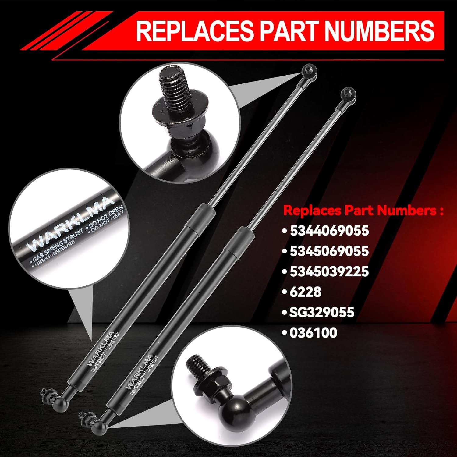 2pcs Front Hood Lift Supports Shock Struts 6228 Replacement for Toyota 4Runner 2003-2009 and Lexus GX470 2003-2009 Sport Utility 6228, 5344069055, 5345069055, 5345039225