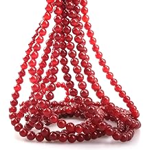 6mm Natural Red Agate Stone Round Loose Stone Beads for Jewelry Making DIY Crafts Design 1 Strand 15" APPR.63-65pcs