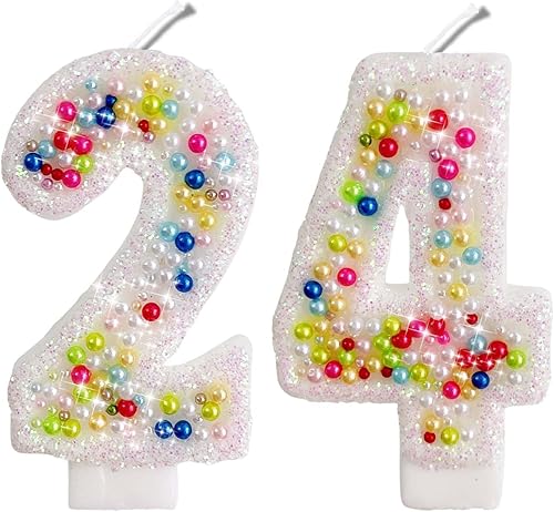 Miniatura 399 de Velas de números con purpurina de oro rosa de 2.8 pulgadas, muchos colores, regalos de cumpleaños de 22 años, velas de cumpleaños, velas de números
