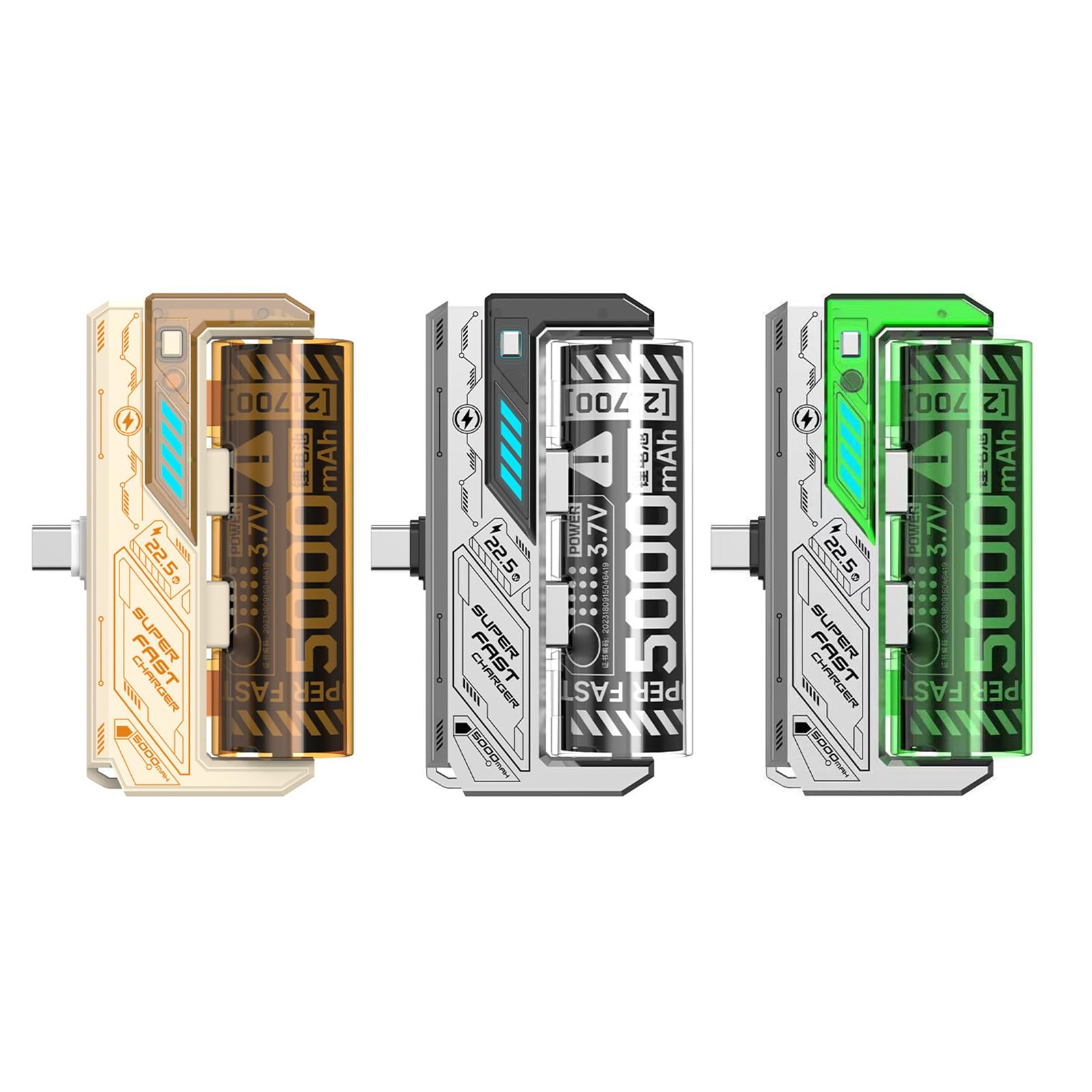 MURYE Fast Charges - Batteria sostituibile da 22,5 W, 5000 mAh, facile da trasportare, ideale per emergenze e viaggi, dispositivo di trasporto facile con batteria rimovibile