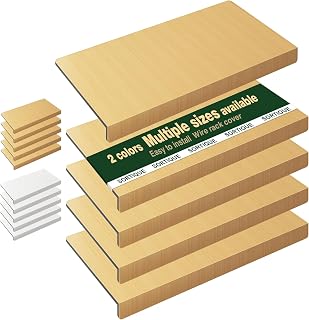 5 Tier PVC Wire Shelf Covers – Faux Wood Grain Wire Rack Covers for Shelves, Shelf Liners for Pantry, Closet, Bathroom & Kitchen, Waterproof Scratch Resistant Easy Install, 35"×16",Original Wood