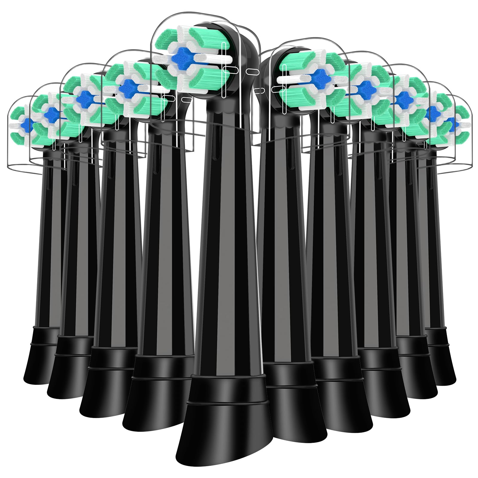 10 Stück IO Aufsteckbürsten Kompatibel mit Oral B iO 2/3/4/5/6/7/8/9/10 Elektrische Zahnbürsten, IO Zahnbürste Aufsätze Kompatibel mit Oral B Zur Zahnreinigung (Schwarz)