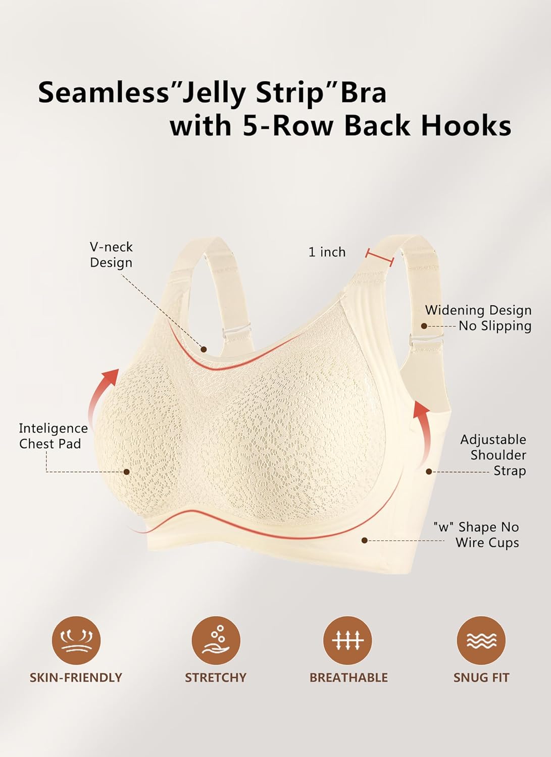 Lace Women's Seamless No Underwire Bra Soft Wireless Comfort Bralettes Full Coverage Bralette Everyday T-Shirt Bra - Image 8