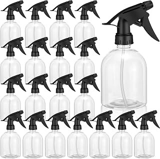 20 Pcs Plastic Spray Bottles 16oz Empty Spray Bottle with Adjustable Nozzle Refillable Mini Spray Bottle Liquid Sprayer for Kitchen, Spas, Hair, Water, Plants, Bath and Beauty