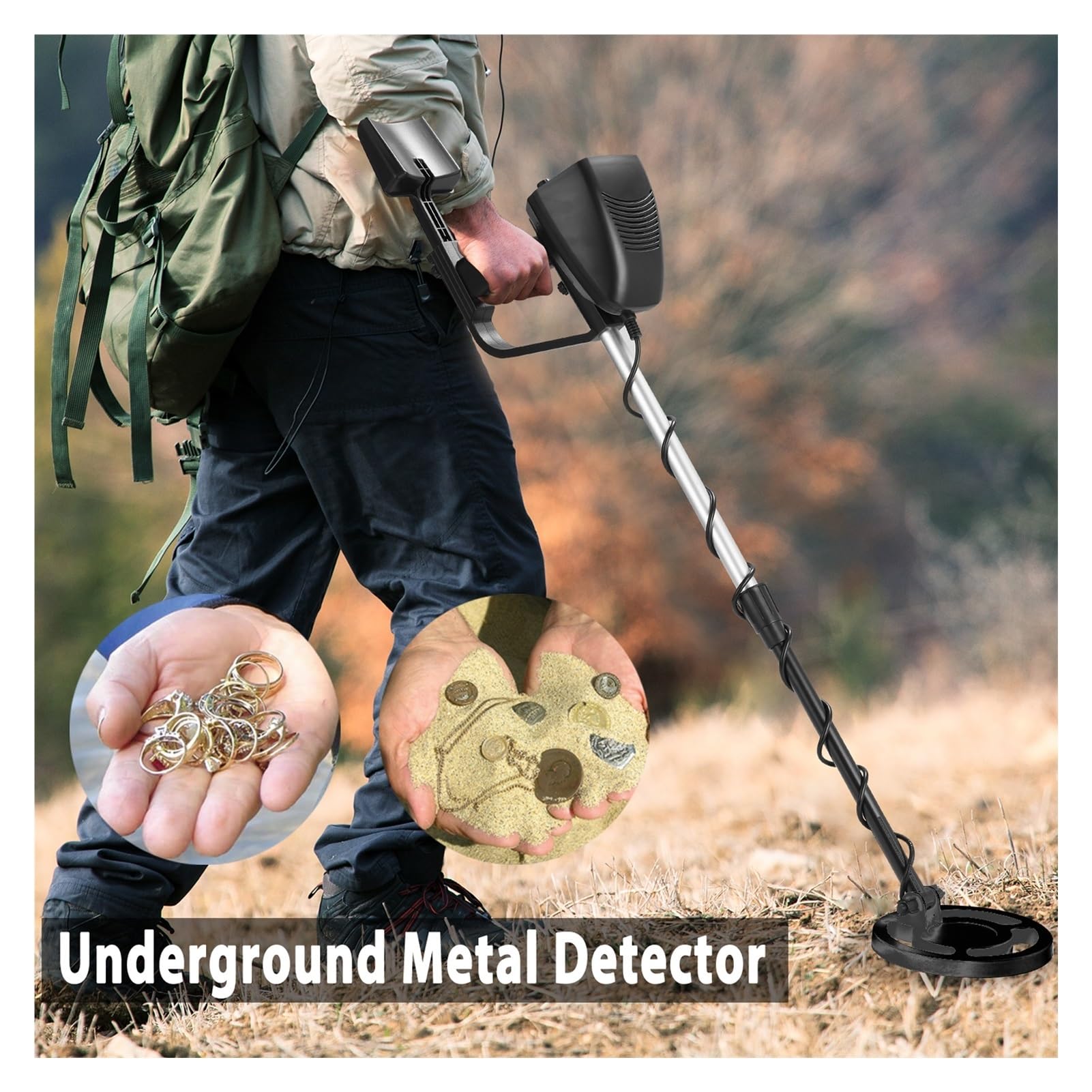 Wykrywacze Metalu, Podziemny wykrywacz metali GTX4030 ręczny wykrywacz metali Pinpointer odłączany łatwy w instalacji wykrywacz metali ze słuchawkami, Wysoka dokładność