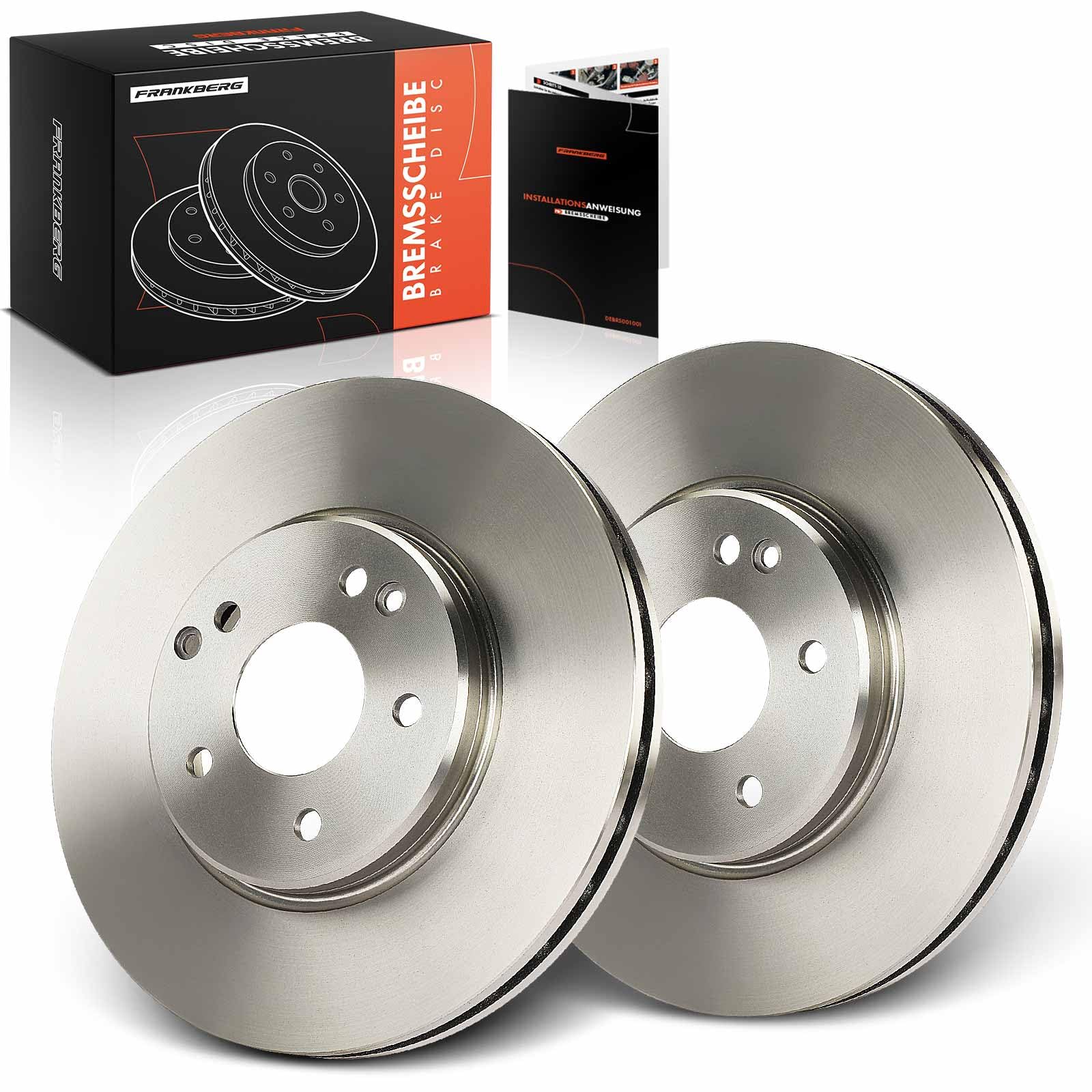 Frankberg 2 discos de freno delanteros compatibles con Crossfire 3.2L 2003-2008 Clase C W203 C230-C320 1.8L-3.2L 2000-2007 CLK C208 320 3.2L 1997-2002 Replace # 21042 11212