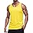 MAGCOMSEN Men\'s UPF 50+ Tank Top Quick Dry Summer Workout Muscle Sleeveless Shirts for Swim Beach Bodybuilding Yellow M